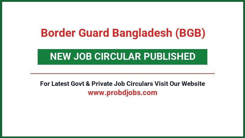 Border Guard Bangladesh (BGB) Job Circular 2026