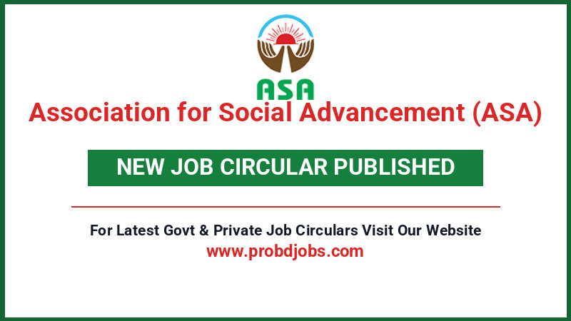 Association for Social Advancement (ASA) Job Circular 2026